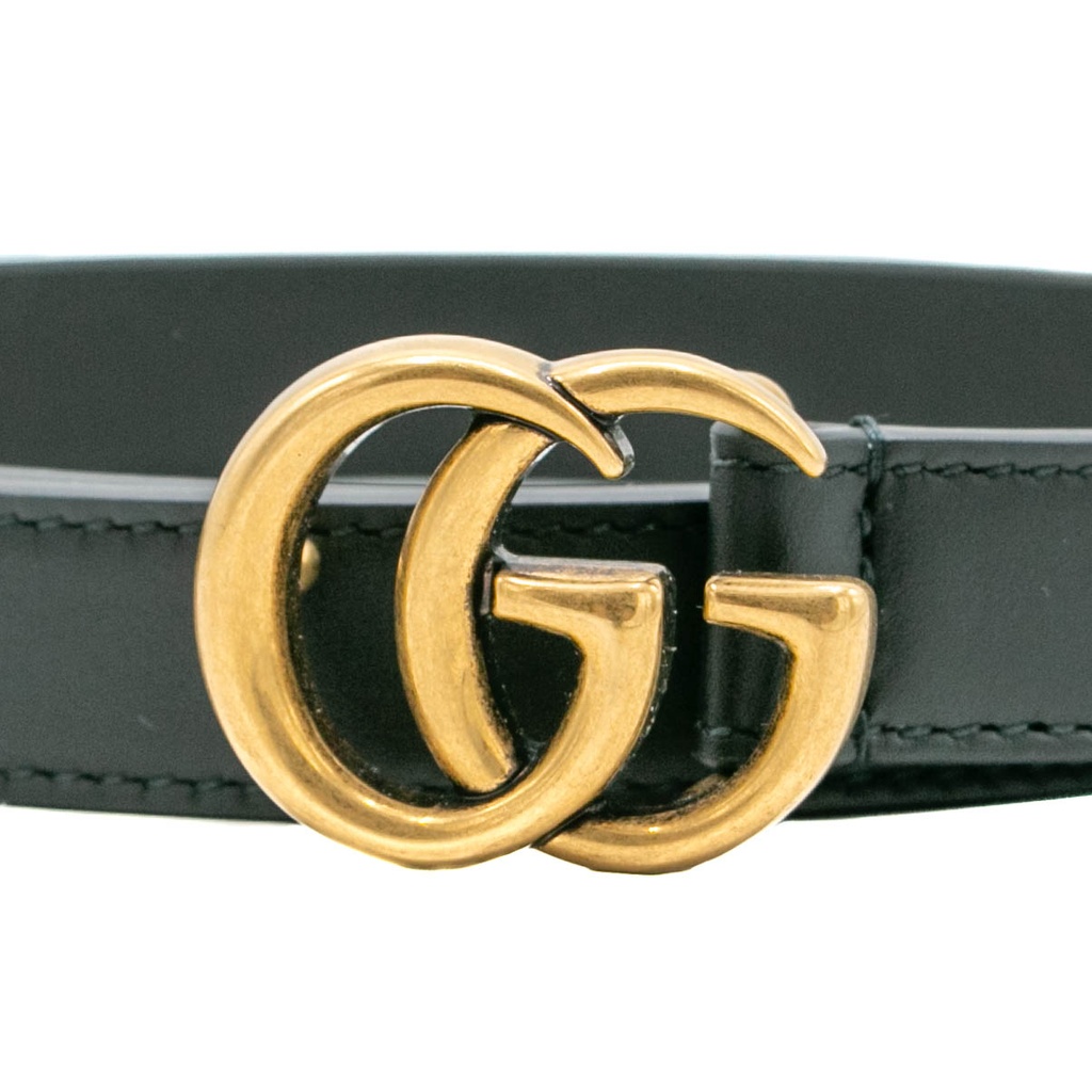 Gucci GGパターン ベルト 90-36 Unisex 90/36 Gucci Double G Black Leather Marmont Wide Belt